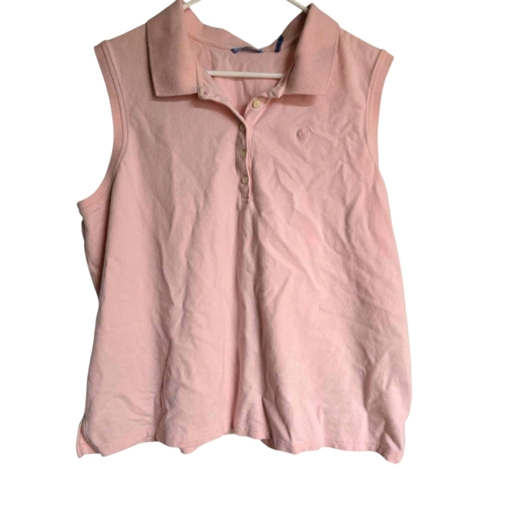Izod Women's Pink Sleeveless Polo Top 2X